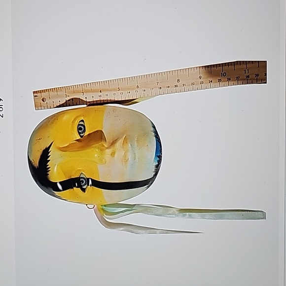 Vintage About Face Clay Art Mask Wall Art Masquerade Rare Collectible - Picture 3 of 9